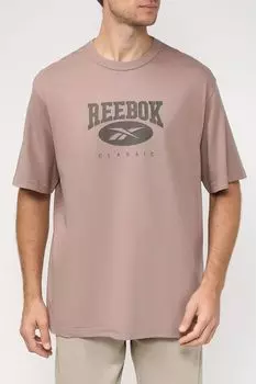 Хлопковая футболка с принтом REEBOK