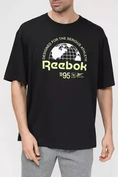 Хлопковая футболка с принтом REEBOK