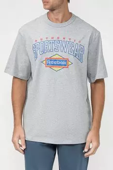 Хлопковая футболка с принтом REEBOK