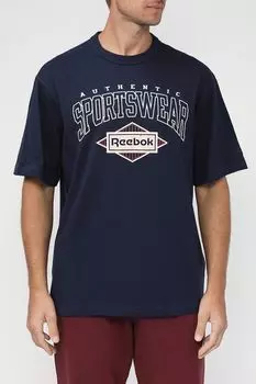 Хлопковая футболка с принтом REEBOK