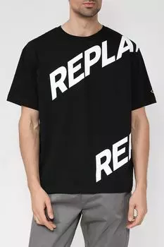 Хлопковая футболка с принтом Replay