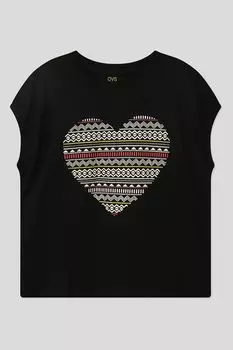 Хлопковая футболка с принтом сердце OVS