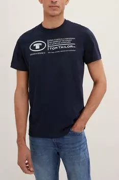 Хлопковая футболка с принтом TOM TAILOR