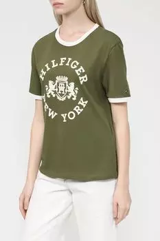 Хлопковая футболка с принтом Tommy Hilfiger