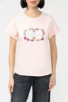 Хлопковая футболка с принтом TWINSET