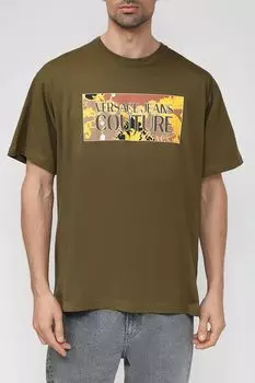 Хлопковая футболка с принтом VERSACE JEANS COUTURE