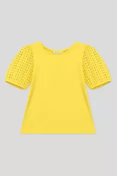 Хлопковая футболка с рукавами-фонариками Mayoral