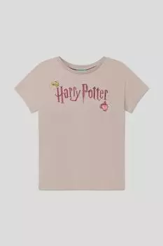 Хлопковая футболка с текстовым принтом Benetton