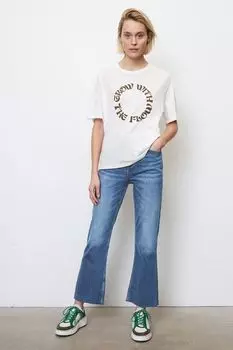 Хлопковая футболка с текстовым принтом Marc O'Polo