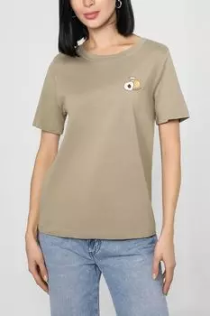 Хлопковая футболка с вышивкой Esprit Casual