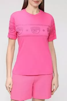 Хлопковая футболка со стразами Chiara Ferragni