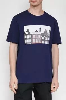 Хлопковая футболка спринтом Esprit Edc