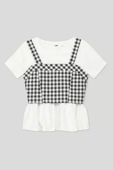 Хлопковая футболка-топ 2в1 IDO