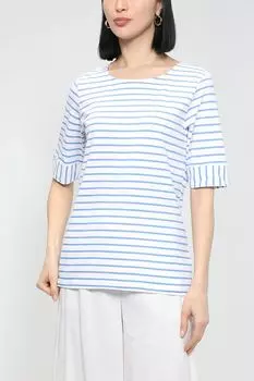 Хлопковая футболка в полоску Bianca