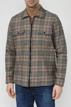 Хлопковая куртка на молнии в клетку LERROS