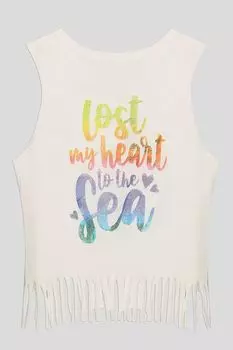 Хлопковая майка с бахромой Benetton