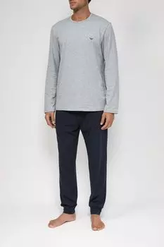 Хлопковая пижама из футболки и брюк EMPORIO ARMANI