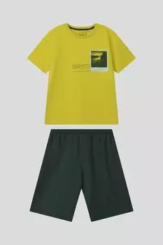 Хлопковая пижама из футболки и шорт Sanetta