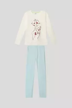 Хлопковая пижама с принтом Sanetta