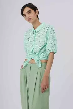 Хлопковая рубашка ажурная Silvian Heach