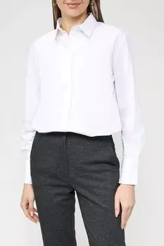 Хлопковая рубашка прямого кроя Esprit Casual