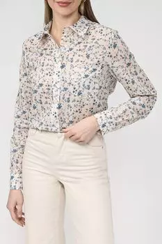 Хлопковая рубашка с цветочным принтом BELUCCI