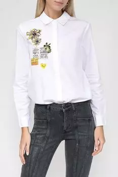 Хлопковая рубашка с принтом Desigual