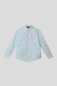 Хлопковая рубашка с принтом Tommy Hilfiger