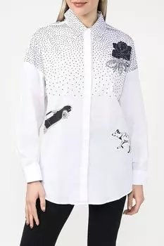 Хлопковая рубашка с принтом Twist