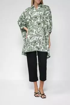 Хлопковая рубашка с растительным принтом TWINSET