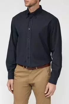 Хлопковая рубашка с воротником на пуговицах BOSS