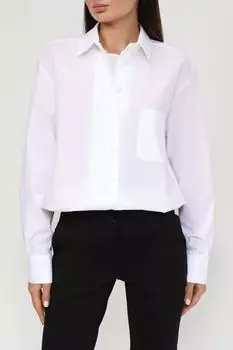 Хлопковая рубашка свободного кроя EMPORIO ARMANI