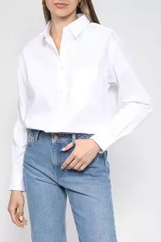 Хлопковая рубашка свободного кроя с карманом BOSS