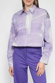 Хлопковая рубашка свободного кроя с принтом Twist