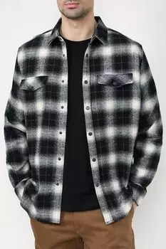 Хлопковая рубашка в клетку с карманами Loft