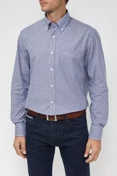 Хлопковая рубашка в мелкую клетку Paul & Shark