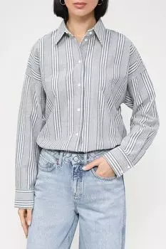 Хлопковая рубашка в полоску оверсайз Esprit Casual