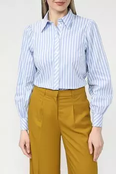 Хлопковая рубашка в полоску приталенного кроя More&More