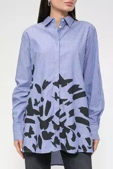 Хлопковая рубашка в полоску с принтом s.Oliver