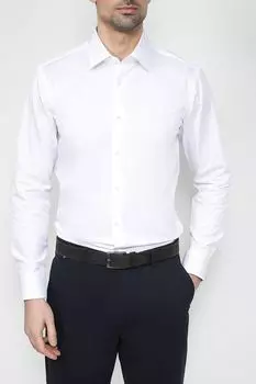 Хлопковая сорочка приталенного кроя BOSS