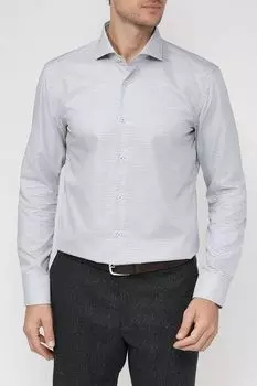 Хлопковая сорочка с мелким принтом BOSS