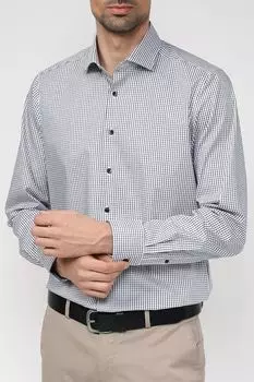 Хлопковая сорочка с мелким принтом Olymp