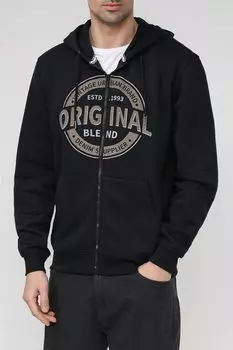 Хлопковая толстовка на молнии с принтом Blend