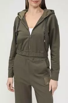 Хлопковая толстовка на молнии укороченного кроя Rinascimento