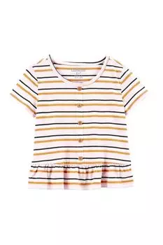 Хлопковая туника с оборкой в полоску OshKosh B'gosh