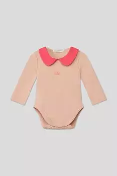 Хлопковое боди с контрастным воротничком Choupette