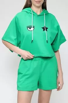 Хлопковое худи с коротким рукавом Chiara Ferragni