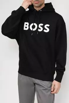 Хлопковое худи с логотипом бренда BOSS