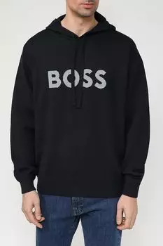 Хлопковое худи с логотипом бренда BOSS