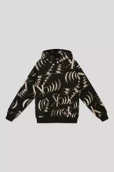 Хлопковое худи с принтом бренда Calvin Klein Jeans
